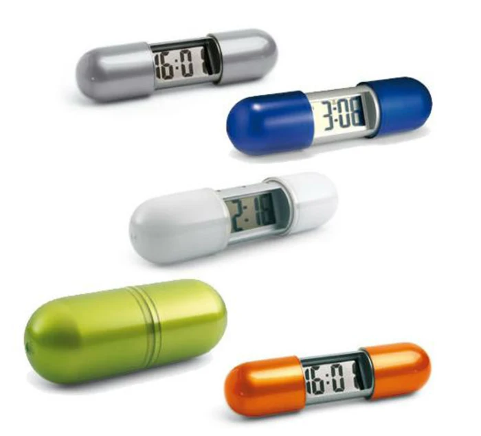 

Medical Promotional Capsule Pill Shape Portable Promotion Gift Mini Cute Digital Alarm Clock