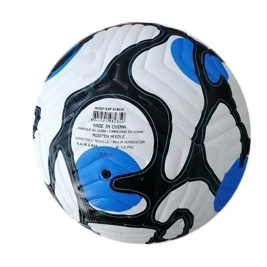 

2021 Size  Soccer Ball Pu Leather Material Blue Wear Resistant Outdoor Field Thermal Bonded Football, Multi color