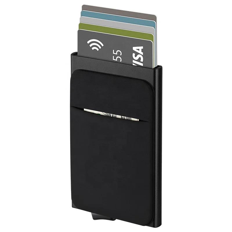 

Guangzhou Suppliers Textile Aluminum Cardboard Card Holder Pop Up Minimalist Wallet