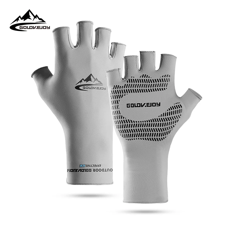 

GOLOVEJOY XG24 Ice Silk Sunscreen Gloves Silicone Anti-skid Outdoor Cycling Fishing Safety Gloves For Hiking Boating, Has 4 colors