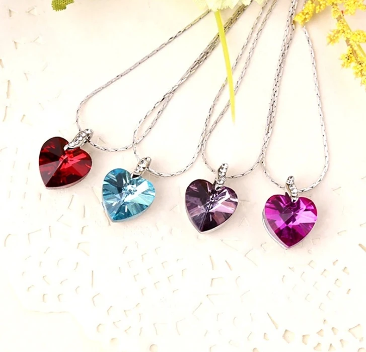 

Fashion necklace Korean heart crystal geometric women's necklace jewelry wholesale