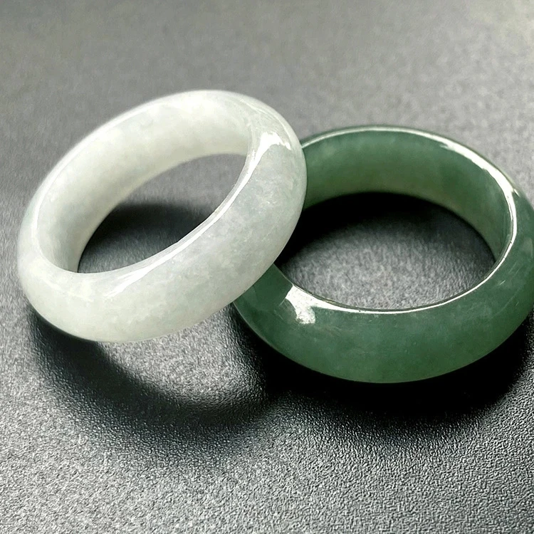 

Hot Selling Cheap Circle Ring Green Jade Natural Stone Ring For Women Men, Picture