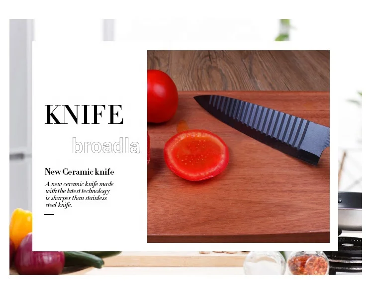 
Factory 8 pieces zirconia bamboo handle black blade ceramic kitchen knife set 