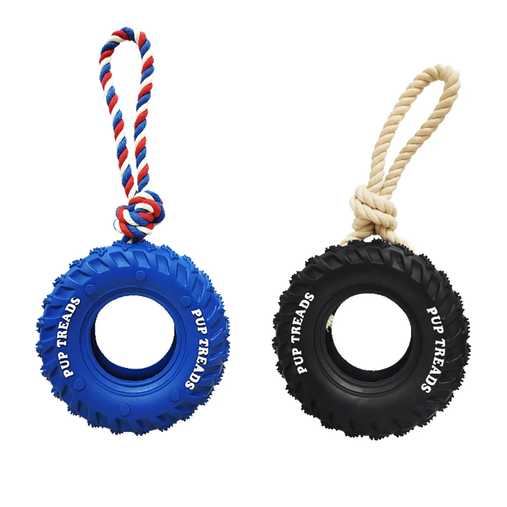 

DropShipping Wholesale Dog Toys Rubber Indestructable Rubber Cool Dog Toy Rubber Tennis Rope Ring Chewing Ball Pet Dog Toy