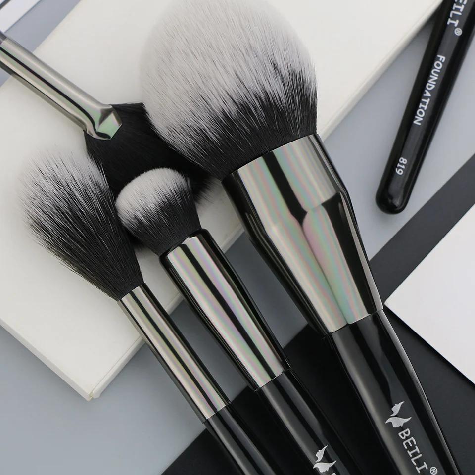 
BEILI Pro black makeup brush set powder foundation cosmetic tool set pinceaux maquillage private label makeup brushes 40pcs 
