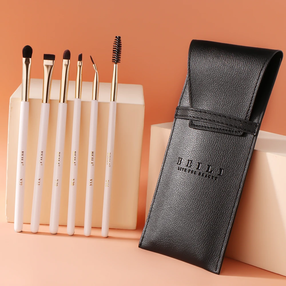 

BEILI other makeup tools(new) private label makeup brush blending brush double ended eyeliner flat concealer white makeup brsh