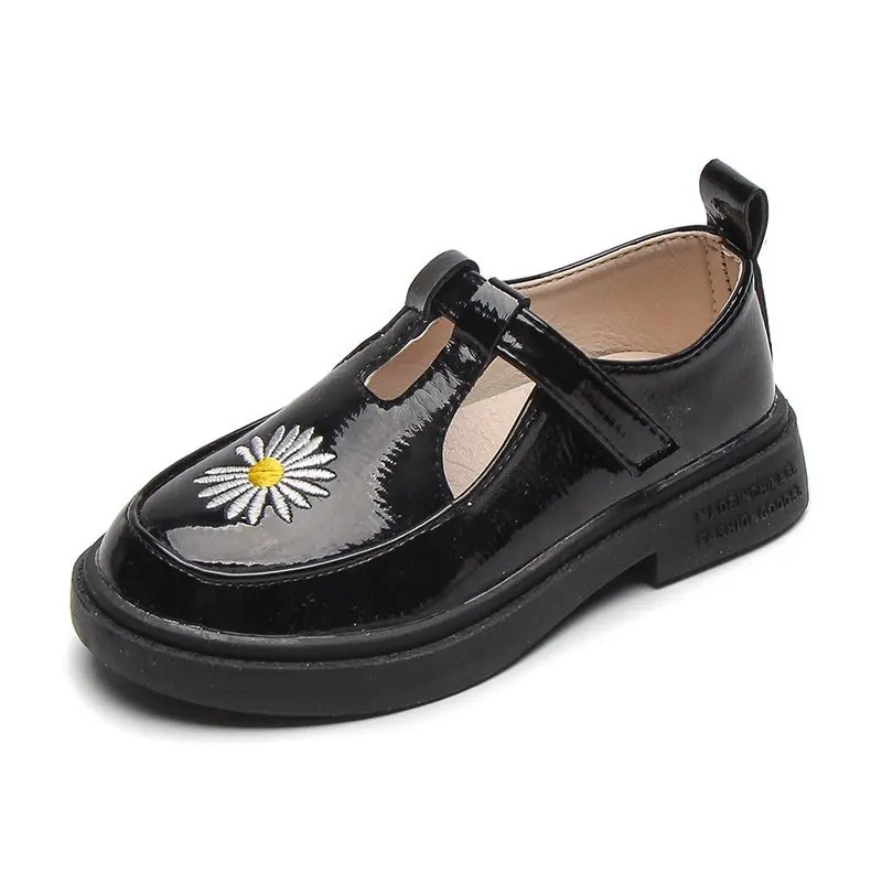 

Wholesale Children Girl Dress Shoes School Black School Kids Shoes, Black/white