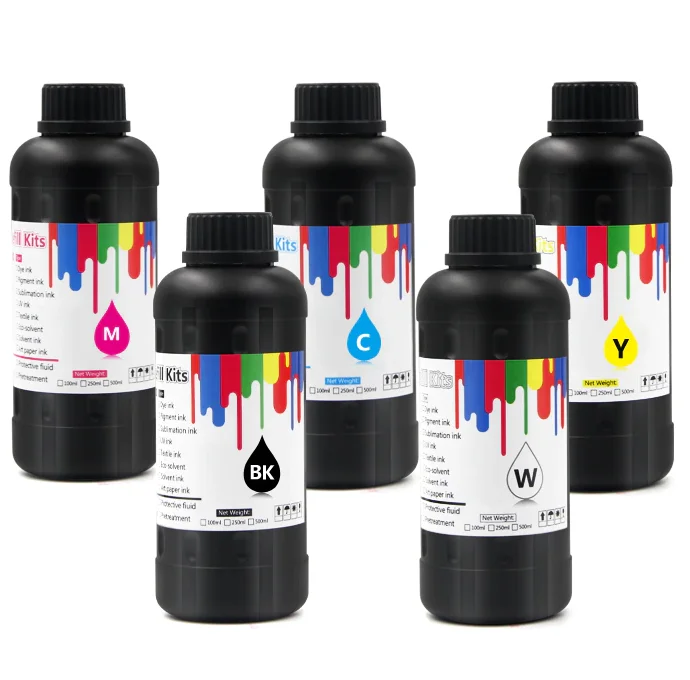 

Supercolor 5 Colour KMYCW 500ML Flex Soft UV Ink Jet TankFor Plastics For Mimaki Printer