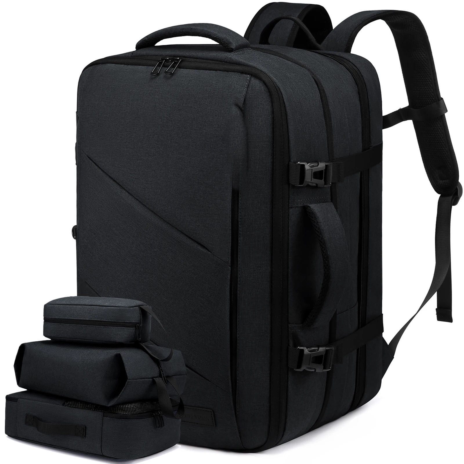 15.6 17 18 Inch Men Women Laptop Backpacks Bags With 3 Packing Cubes Large Capacity 40L 50L Luggage Travel Suitcases Carry on