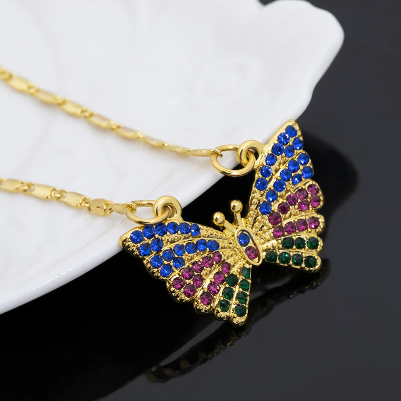 

Colorful Butterfly Necklace Personalized Butterfly Pendant Jewelry Necklaces for Women Elegant Butterfly Series