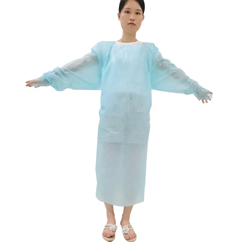 

Cheap Price AAMI LEVEL 3 Disposable CPE Waterproof Level 3 Gown 45g 50g EN14126 Safety CPE Gowns Hospital Uniforms CPE Apron, Blue/white/green/orange