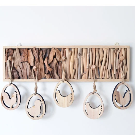 

Wall-mounted Farmhouse Wooden Rustic Wall Coat Rack Clothes Hanger Hook