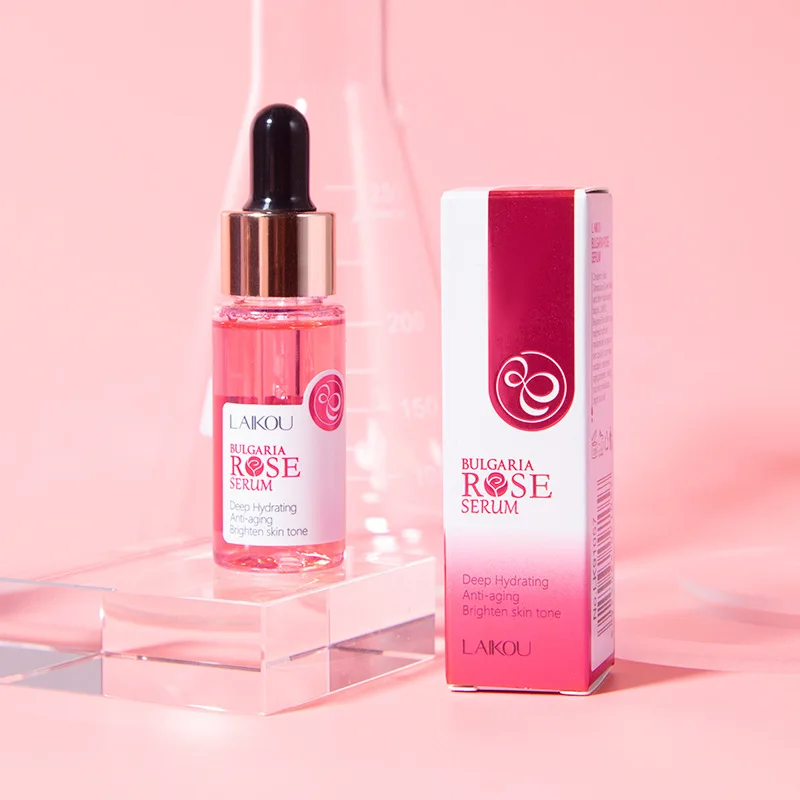 

LAIKOU Bulgaria Rose Serum Deep Hydrating Anti-aging Brighten Skin Tone Resist Oxidation Face Care Rosa Damascena Flower Water