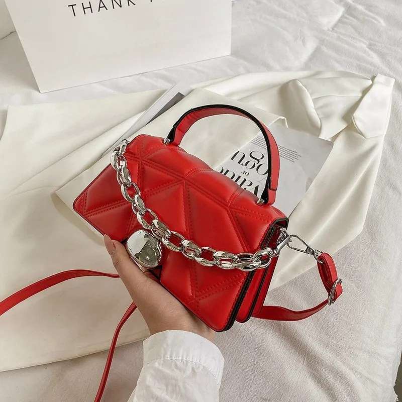 

Solid Color Plaid Women Hand Bags Chain Small Crossbody bag for Women Hand Bags, Black,red,brown and customzied