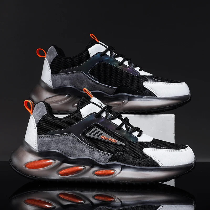 

2022 Fashion High Quality Wholesale Breathable Light Weight Soft Sole Hight Increase Basketball Sports Running Shoes For Men