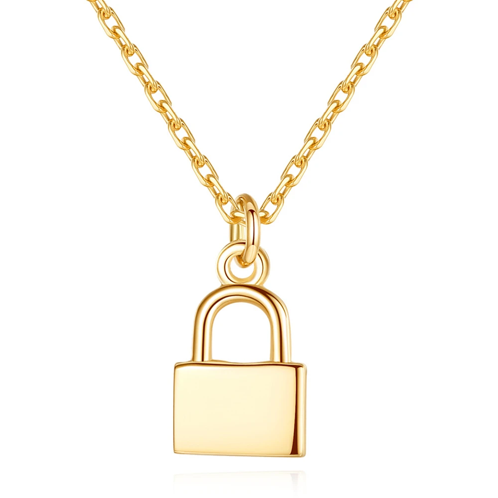 

Daidan Pendent Necklace Women Tiny Necklace Pendant 18K Gold Plated Sterling Silver 925 Lock Necklaces