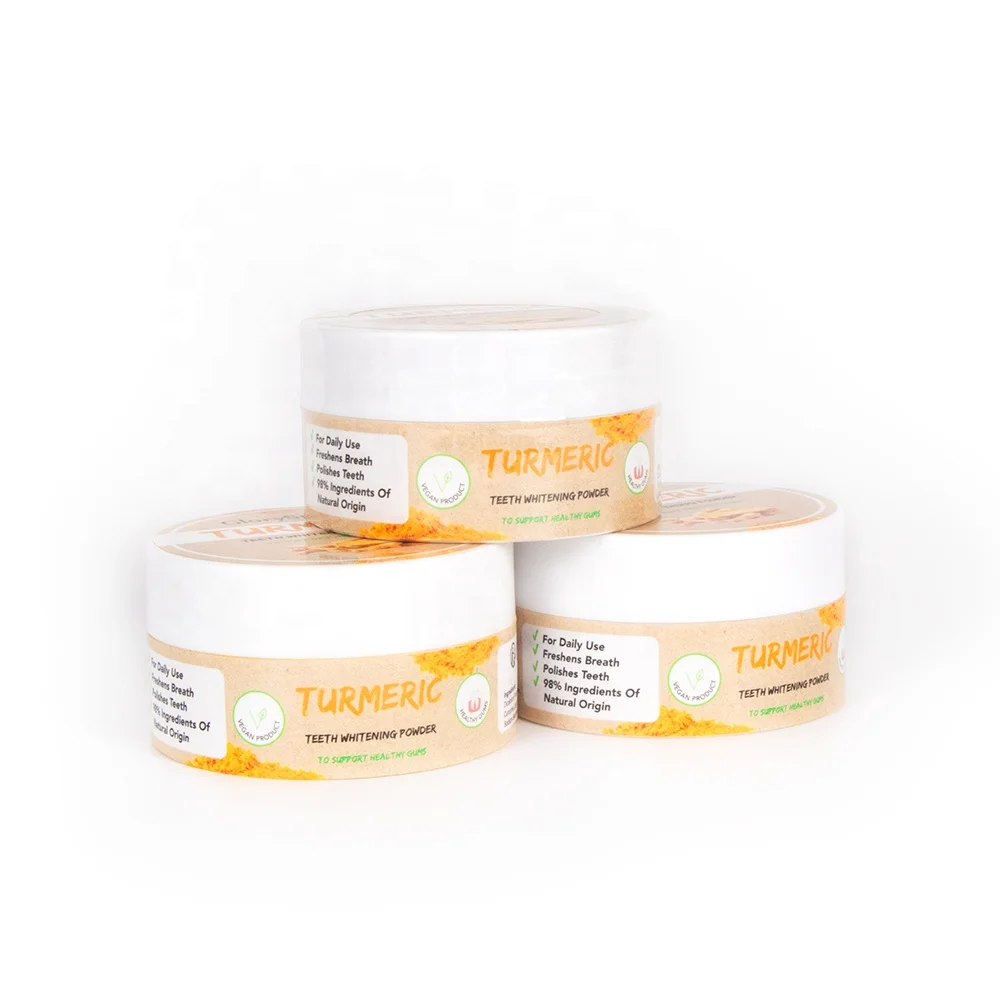 

High quality and safe 30/60/100 gram turmeric Whitening teeth Powder home use