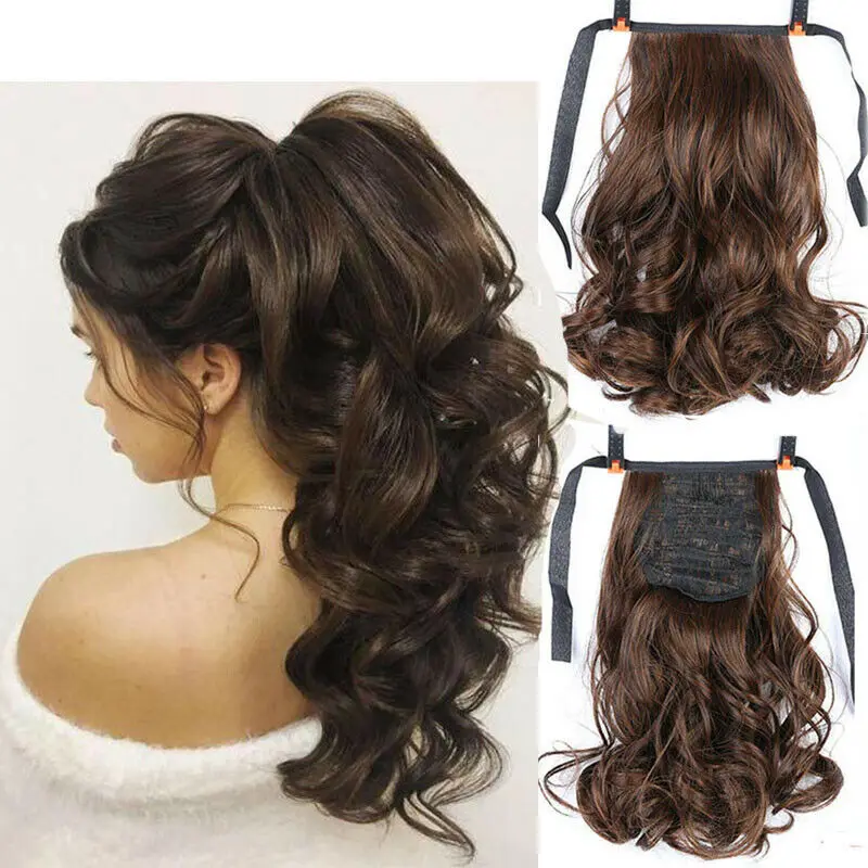 

Best Quality Clip in Wrap Around Long Straight 100% Human Remy PonyTail Hair Extension