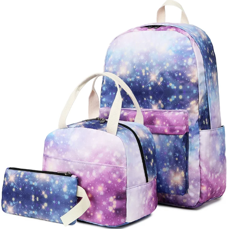 

Starry Sky Pattern Waterproof Polyester Bag Hiking School Backpacks for Student