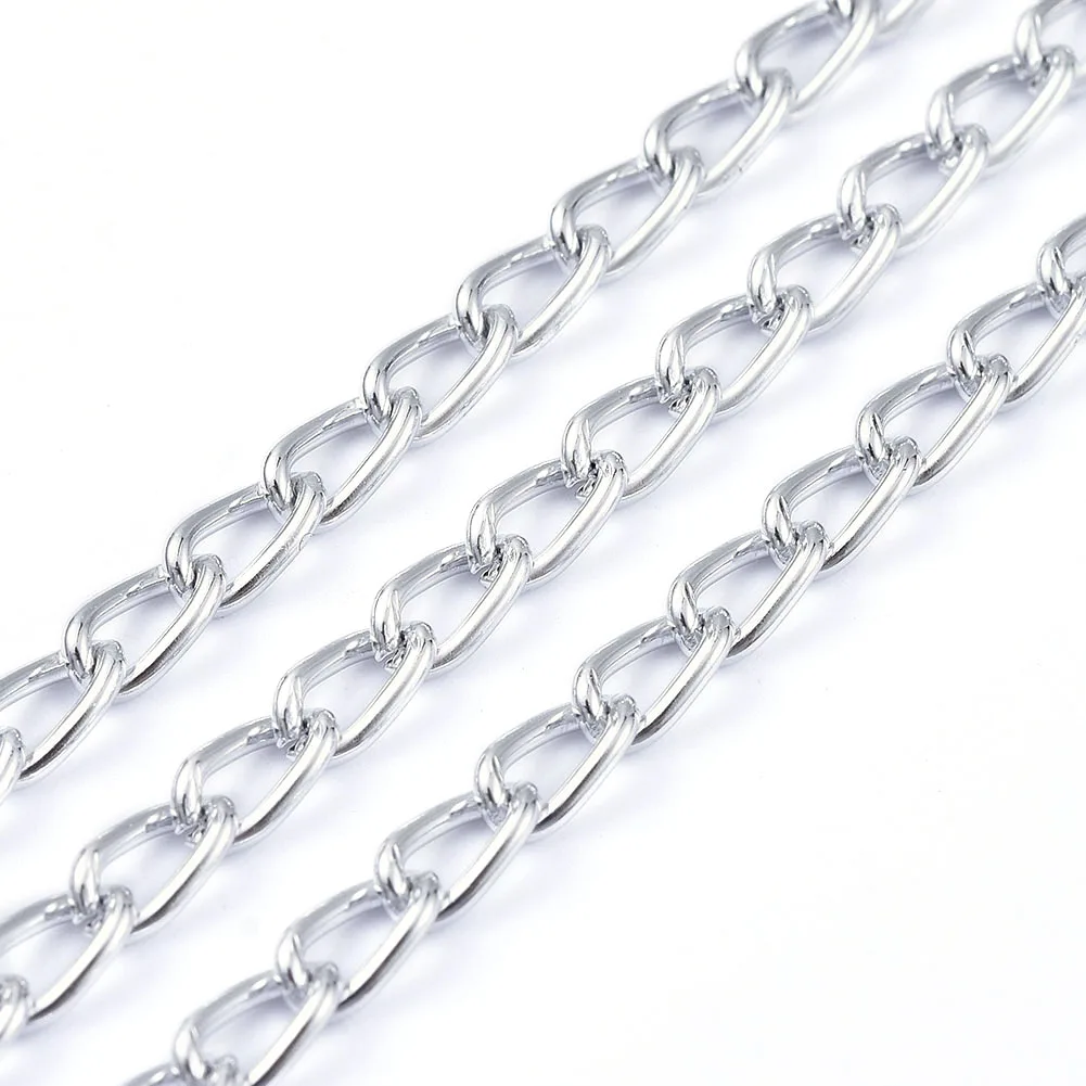 

Curb Chains Silver Twisted Oxidated Aluminum Pandahall 6mm CN;GUA 100 M 739 G
