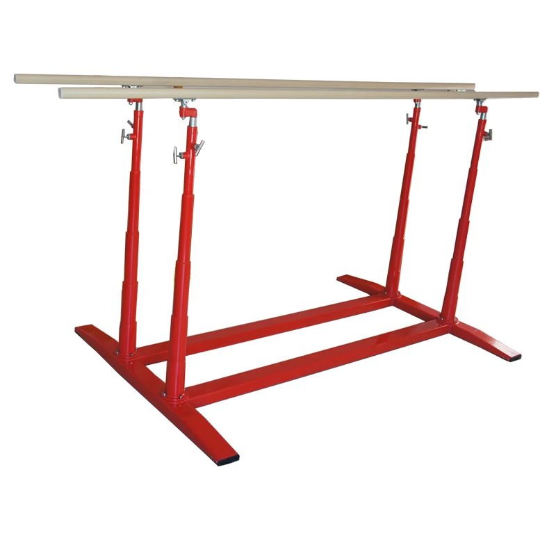 Lot 2 Barres Fixes Exercice Enfants VidaXL – Acier Rouge 125 Cm, Poudre, Pour Gymnastique Et Rotations