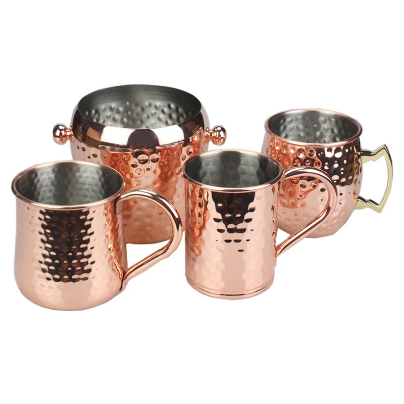 

Quality Rose Gold Plated Moscow Mule Cup 18oz Stainless Steel Beer Cup Copper Cups