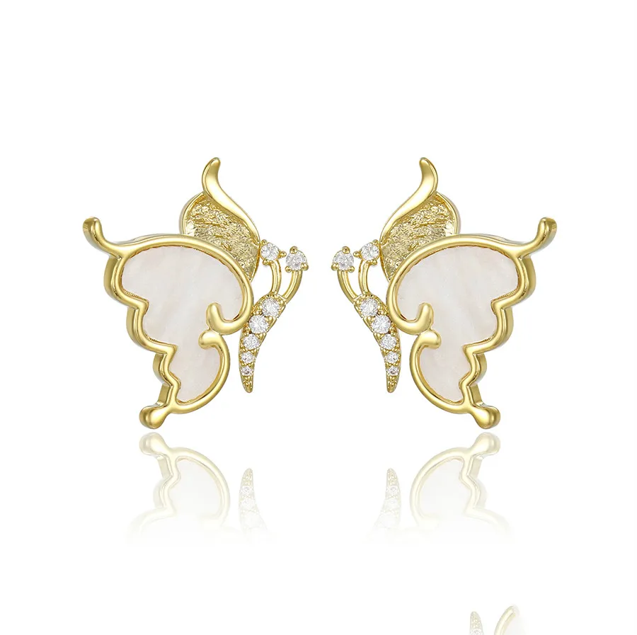 

YM Earring-905 Xuping Jewelry Elegant Simple Fashion High Design Butterfly Diamond Set 14K Ladies Earrings