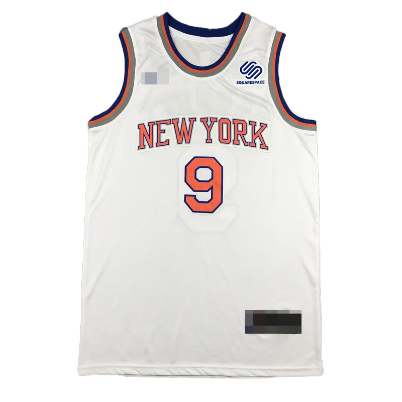 

Embroidered Mesh Basketball Jersey Knicks #9 Barrett #33 Ewing Best Quality Basketball Uniform Quick Dry Sports Wear