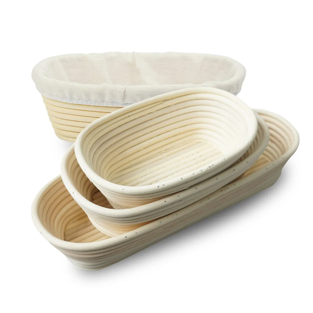 

Morden style natural rattan set with bug for bread baking kit proofing basket