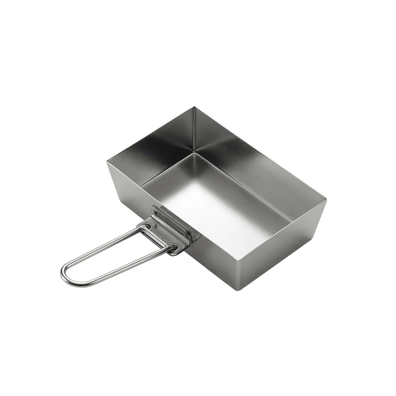 Campingmoon Outdoor Camping Picnic Kitchen Utensils Cookware Stainless Steel Fry Pan Pot with Bag