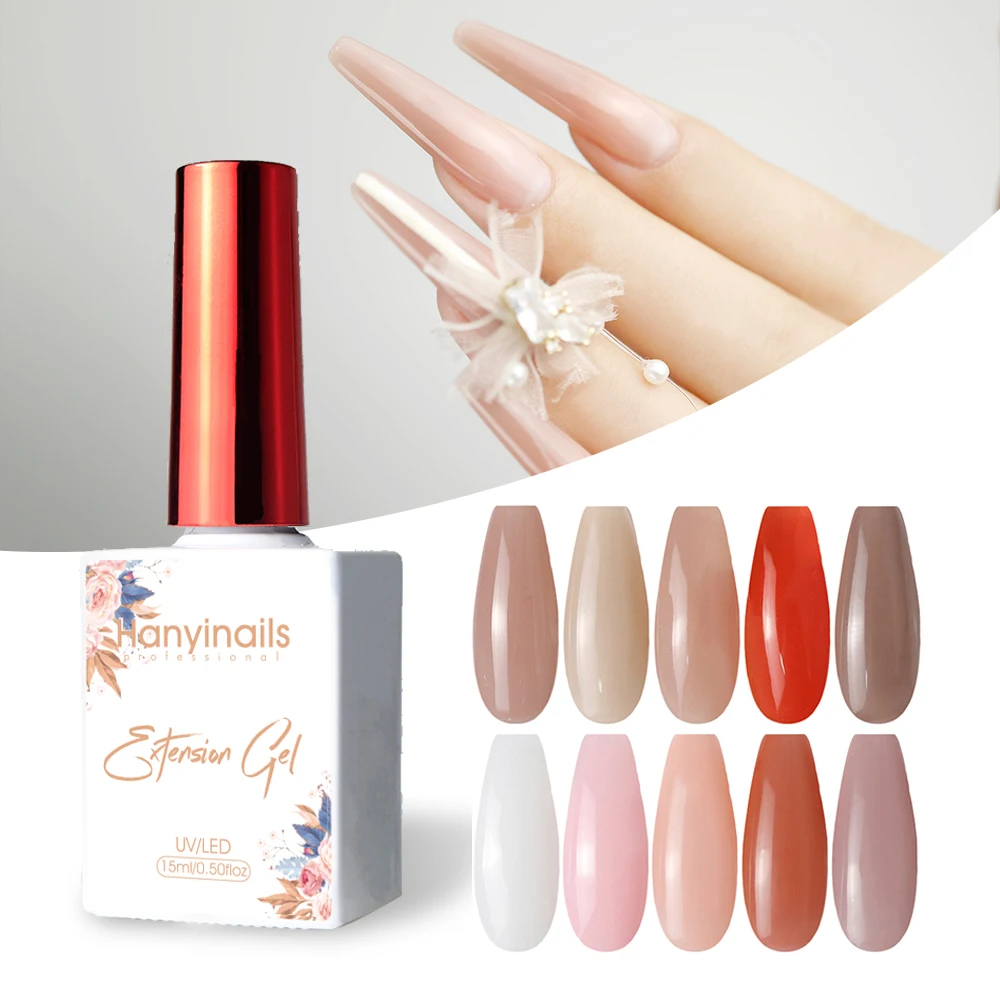 

Hanyinails Nail Art 15g No Burn Painless Soft Gel Builder Construction UV Gel Professional Nail Extension Gel
