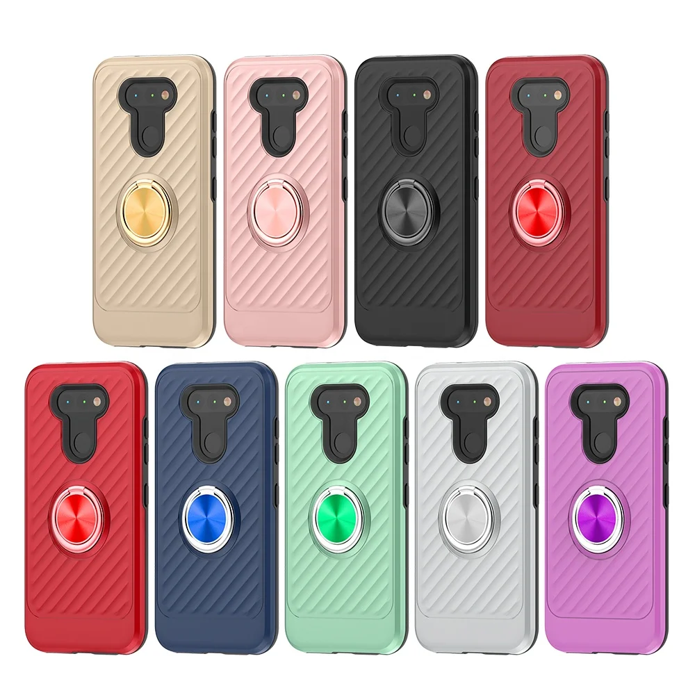 

2 In 1 Hybrid Phone Case Shockproof PC TPU Cover With Ring Holder For LG K31, Multi-color, can be customized