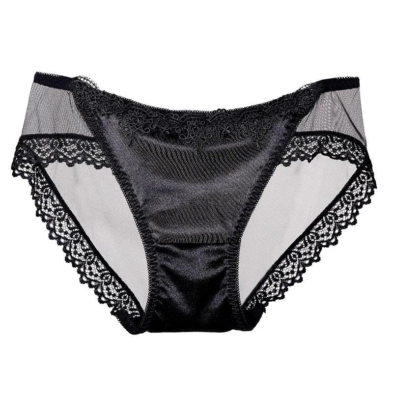 

Wholesale Europe and America Sexy Super Thin Transparent Lace Mesh Low Rise Briefs