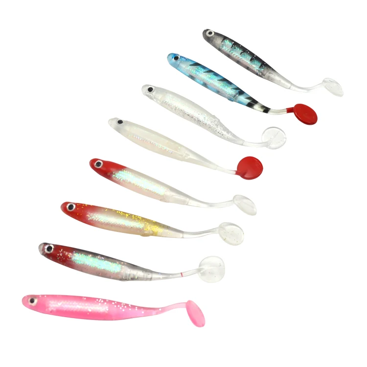 

Newly launched hot sale 8 cm multiple colourfull T tail swim soft fish lure bait