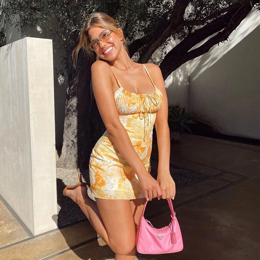 

Custom Logo 2021 sexy beach party casual dress Print Sheath Chiffon Off Shoulder Mini Dress