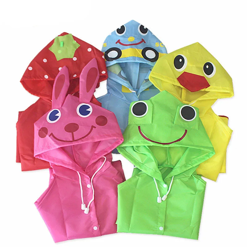 

Cartoon Animal Style Waterproof Poncho Children Rain Coat Hooded Rainwear/rainsuit Kids Raincoat M611