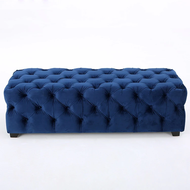 

Free Shipping within the U.S. Living Room Luxury furniture bench Tufted Button velvet Ottoman Benchs