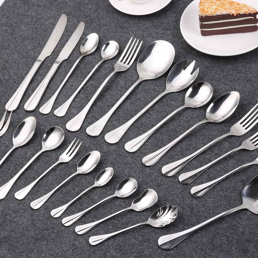 

Factory Directly Flatware Sets Mirror Polish 18/0 Cheap Cutlery Sets, Silver/customized