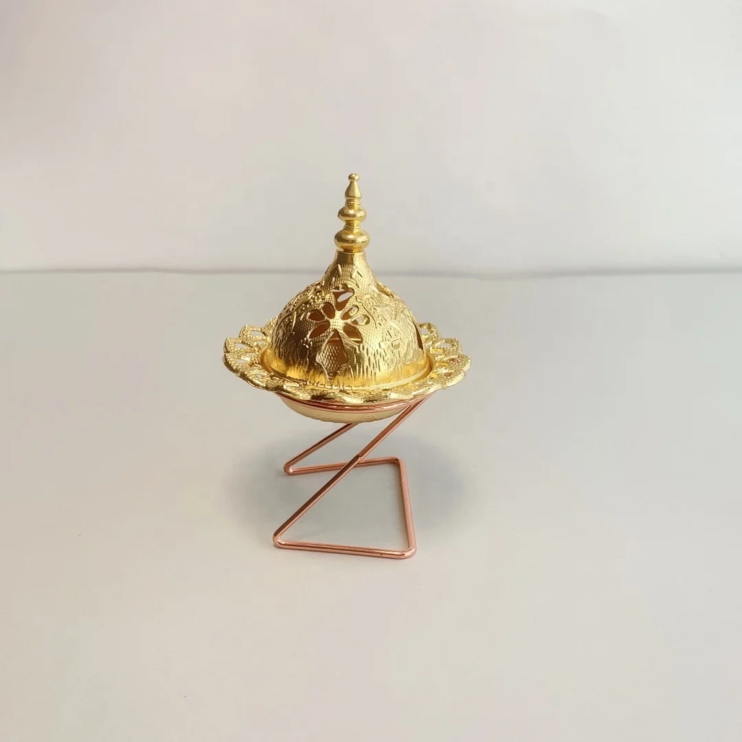 

Mini Portable Gold Incense Burner Handmade gift Metal Dubai incense burner
