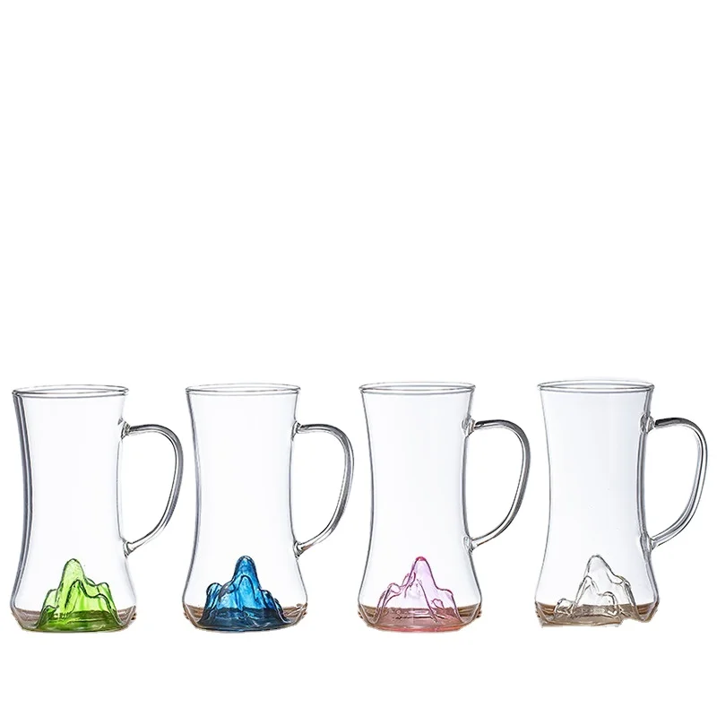 

High borosilicate glass mountain tea cup household transparent creative drinking cup