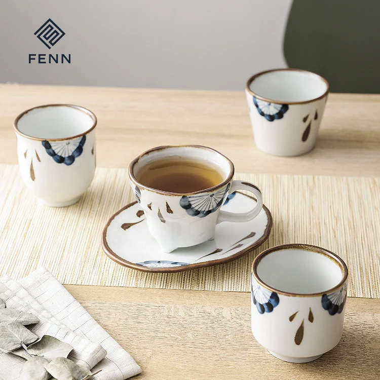 

New Arrival Japanese and korean Style ceramic Tea Cup water coffee cup sets sake tea cup and saucer