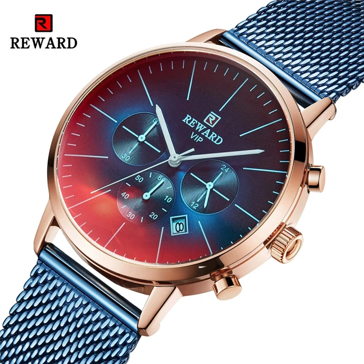 

REWARD Military Sport Fashion Men Watch Top Quality Luxury Quartz Watches Clock Stainless Band Watch RD82004M