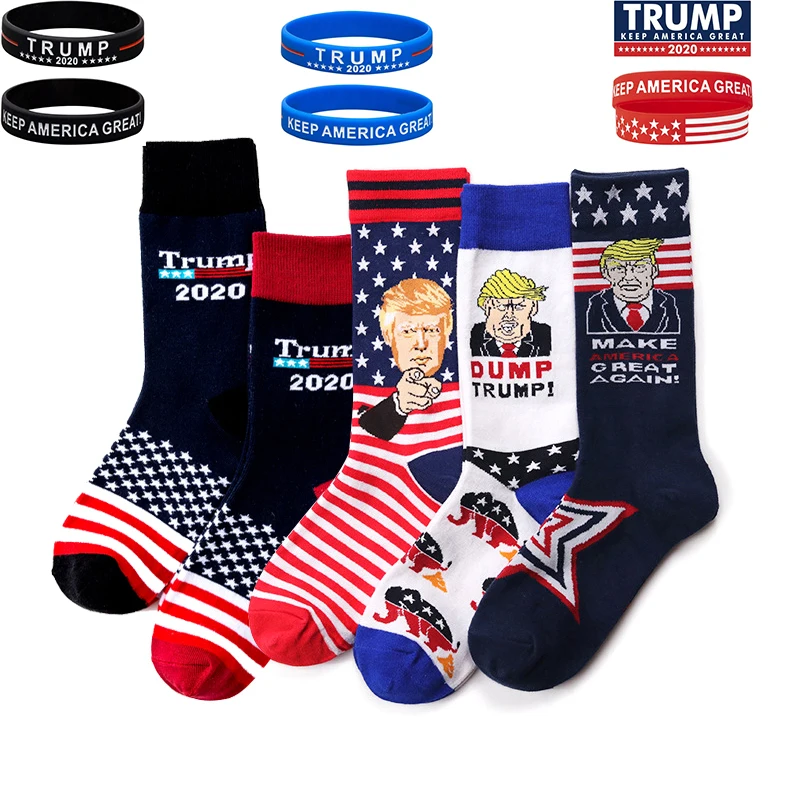 

Creative Donald Trump socks National Flag Stars Stripes Socks Funny Women Casual Men Short Cotton Socks