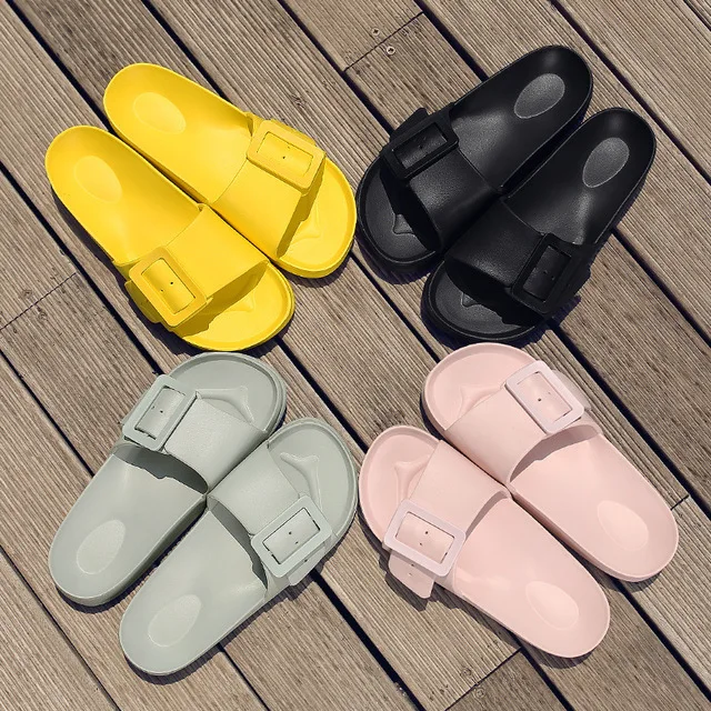 

SL-0152 Wholesale New Arrivals Summer Beach Slippers Solid Color Indoor Slippers for Women, Picture