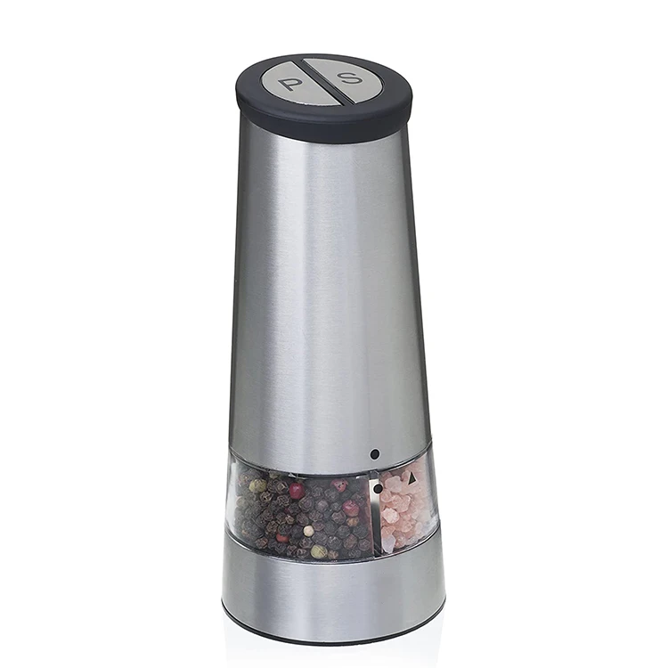 

Automatic electric 2 in 1 stainless steel new pepper mill grinder, Silver
