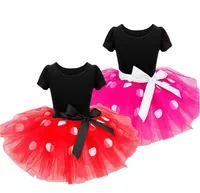 

New children's Minnie bubble skirt Princess dress Princess dress summer children kids girls party dress with headband