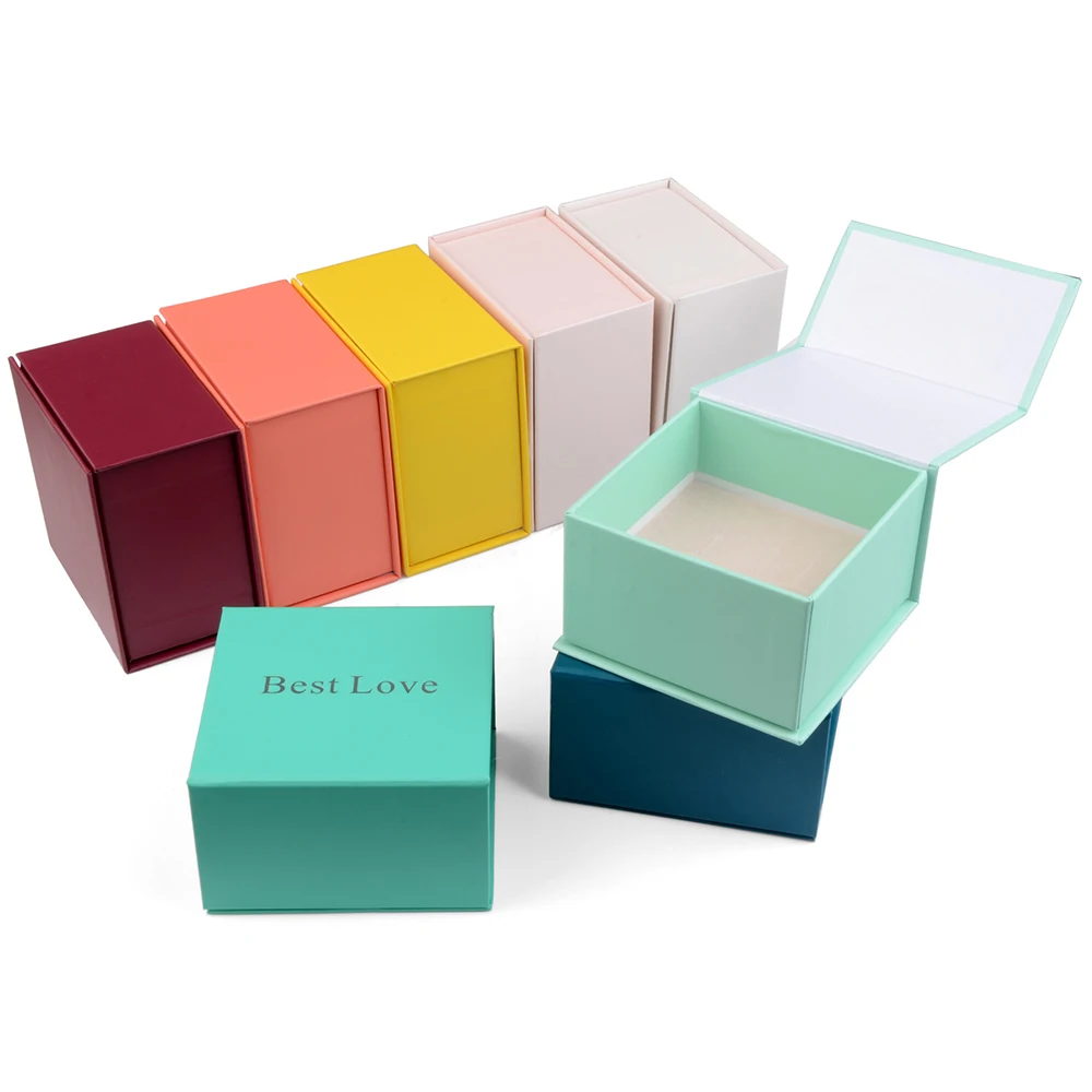 

High Quality Magnet Cardboard Flap Closure Gift Box For Jewelry Packaging, 8 colors