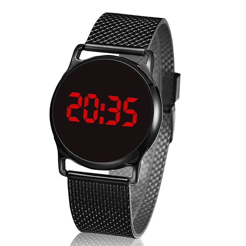 

Alloy LED sports watch round dial leisure quartz watch men women watches (KWT2188), As the picture