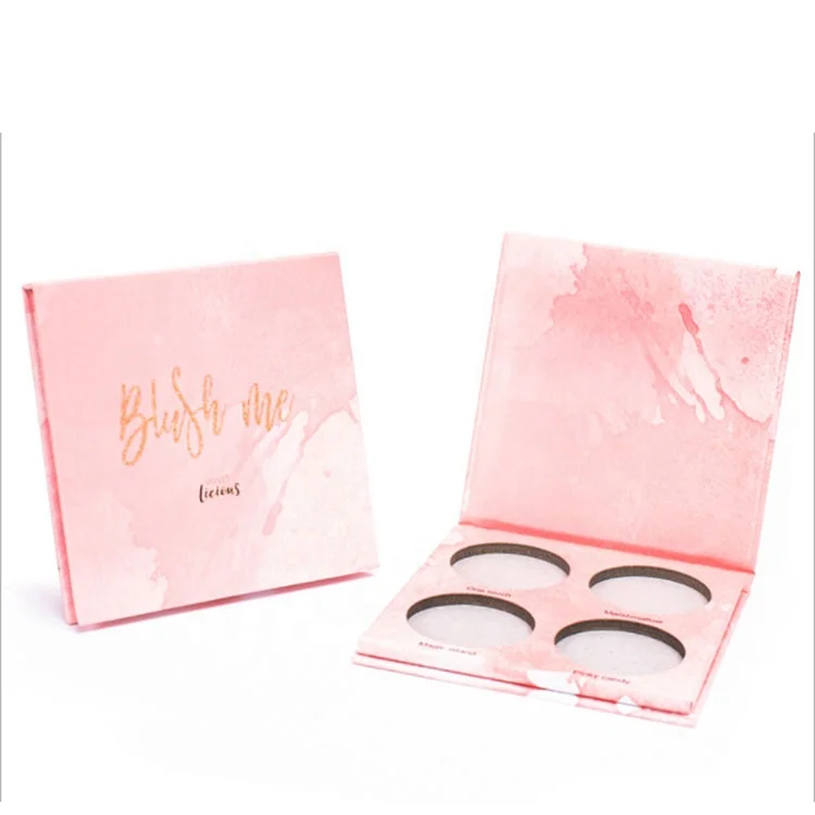 

OEM Customized Empty Eyeshadow Palette Printing Cosmetic Paper Palette, Pink