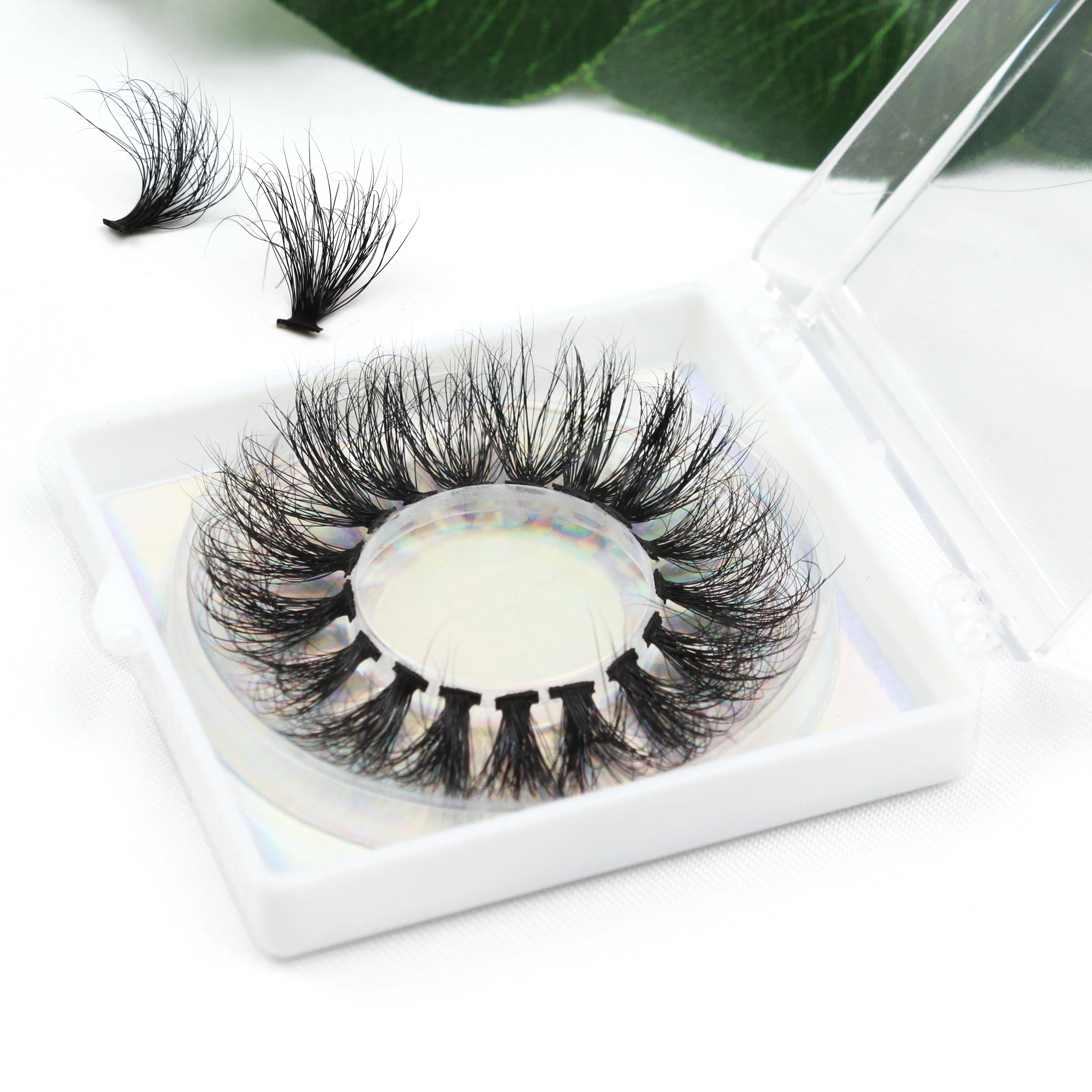 

New DIY lashes pre-cut small segment mink fur eyelashes, Natural black